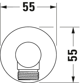 DU Wandanschlussbogen 55x102 Rund Chrom HG
