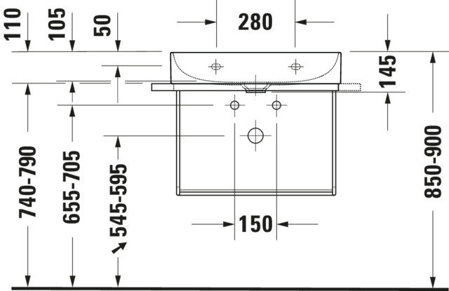DU Möbel-WT compact DuraSquare 600mm o. ÜL, mit HLB, 1 HL, weiß, WonderGliss