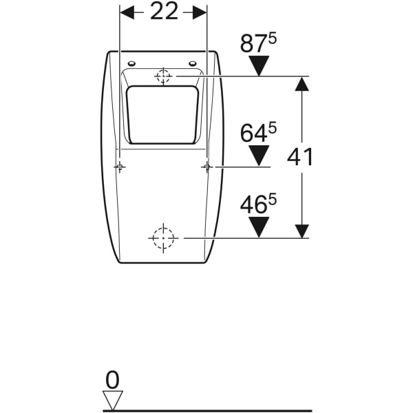 Geberit Pareo Deckelurinal, Zulauf von hinten Abgang nach hinten, weiß, KeraTect