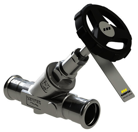 KEMPER NIRO Freistrom-Absperrventil Edelstahl, o.Entl., MAPRESS DN32/35mm
