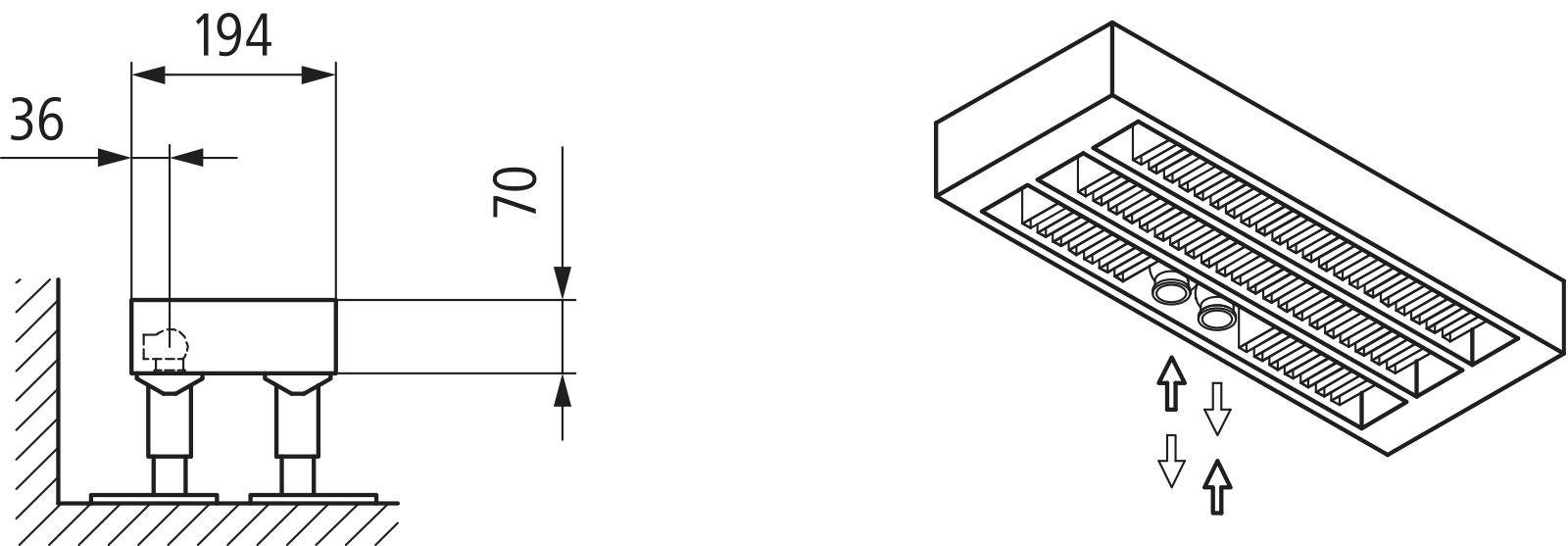 Kermi Konvektor Typ43 BH280x194x1000mm QN1884, RAL9016, 6bar, o. Abd, AB Uni