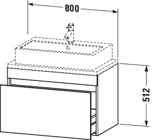 Duravit WTU DuraStyle f. Konsole 512x800x478 1 Auszug, betongrau matt/betongrau matt