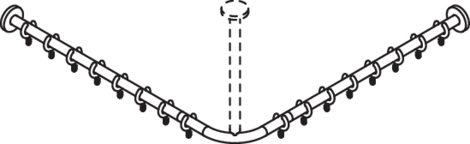 HEWI VH-Stange, d:25, A1/A2=787, 16 Ringe, schliff