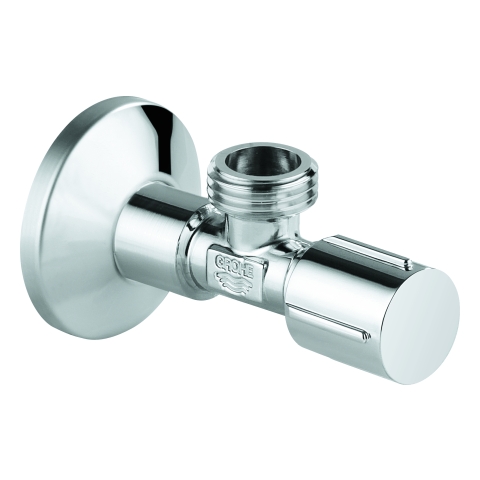 GROHE Eckventil 22043 1/2x1/2'' Rosette Metallgriff selbstd. Anschlussgew. chrom GROHE Eckventil 22043 1/2x1/2'' Rosette Metallgriff selbstd. Anschlussgew. chrom