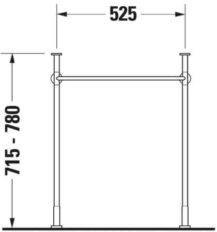 DU Metallkonsole Vero für 045360/45460 235060,höhenverstellbar, Chrom