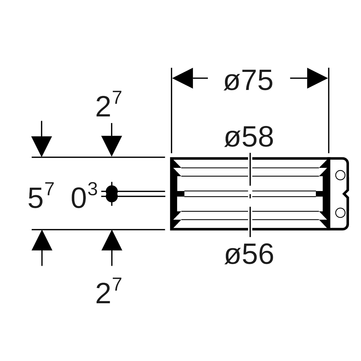 Geberit Übergangsspannverbinder Edelstahl d56-58/56-58