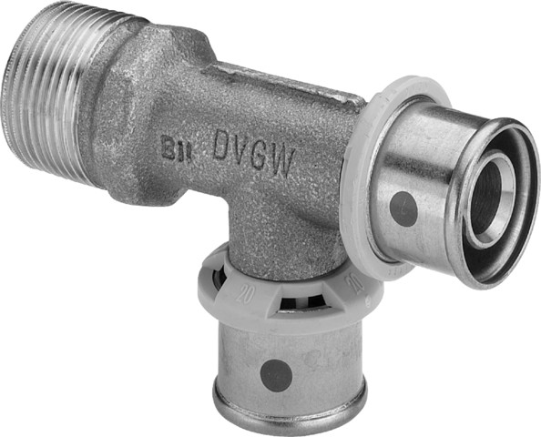 Viega T-Stück mit SC Sanfix P 2126.4 in R3/4 x 16x16mm Rotguss