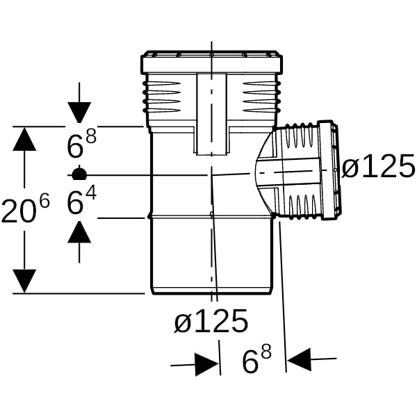 Geberit Silent-PP Abzweig 87,5Gr d125/125