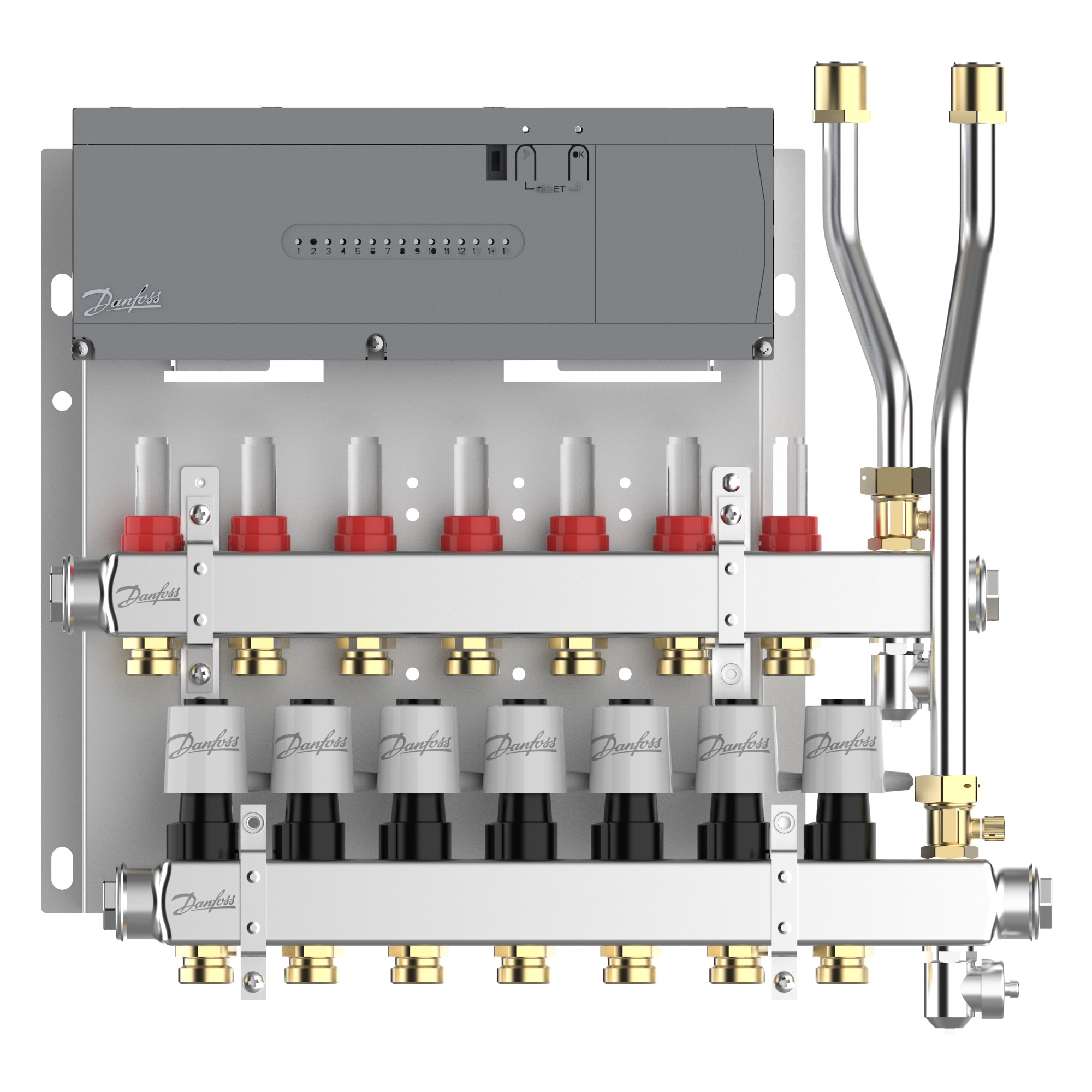 Danfoss Heizkreisverteiler Typ SGCi 7 HK u. Icon2 Hauptregler, TWA-A 230V