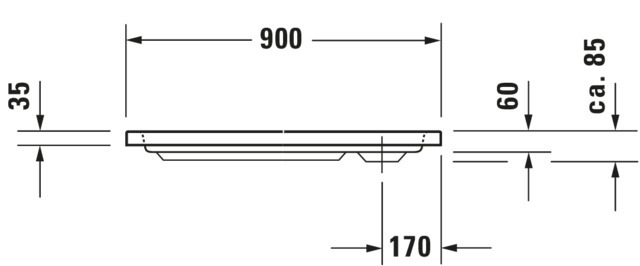 DU D-Code Duschwanne, Rechteckig, 900x750x85 mm, Weiß, Sanitäracryl, Antis