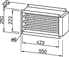 Helios EHR-K 6/40/20 Elektro-Heizreg. 6 KW 400V, rechteckig