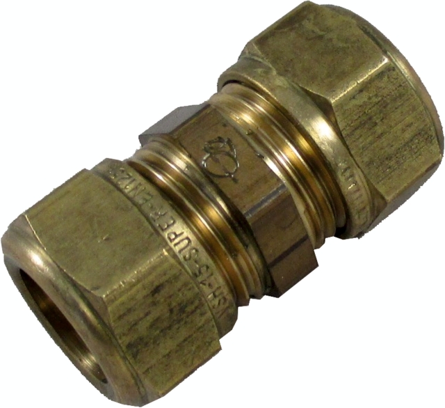 Wolf Gerade Verschraubung 15mm Messing, für CRK-12 Wolf Gerade Verschraubung 15mm Messing, für CRK-12