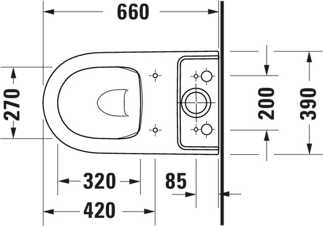 Duravit Qatego Stand-WC TS f. Kombination Rimless,Abg. Vario, Weiß HG, HG