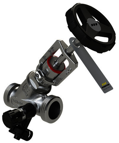 KEMPER NIRO Edelstahl-Drosselventil mit Entleerventil, AG DN32