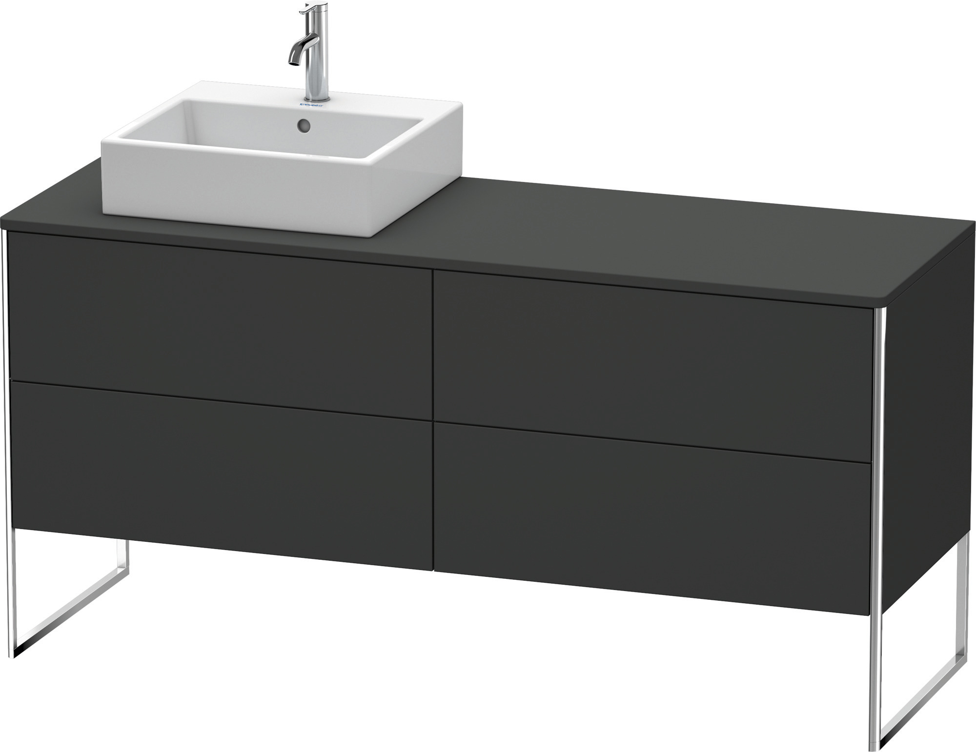 Duravit WTU XSquare 778x1600x548,bodenstehend Graphit Supermatt, TA l., 4 Schubk.