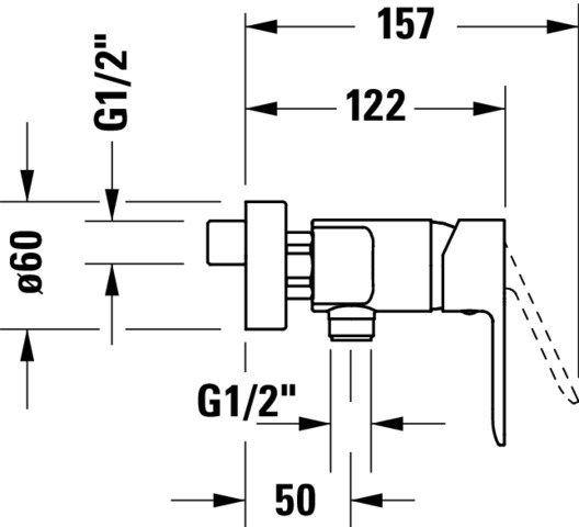 DU D-Code 2.0 Einh.-Brausemischer Aufp. Keramikmischsystem, Chrom HG