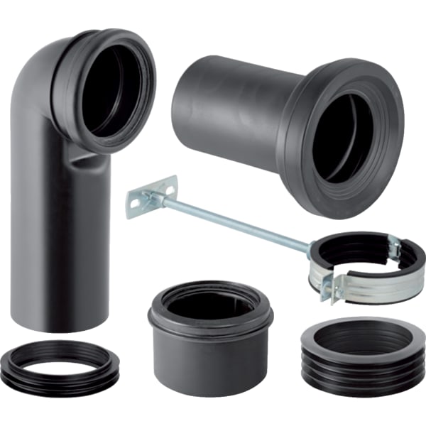 Geberit Set Anschlussbogen 90Gr für Stand-WC schwarz