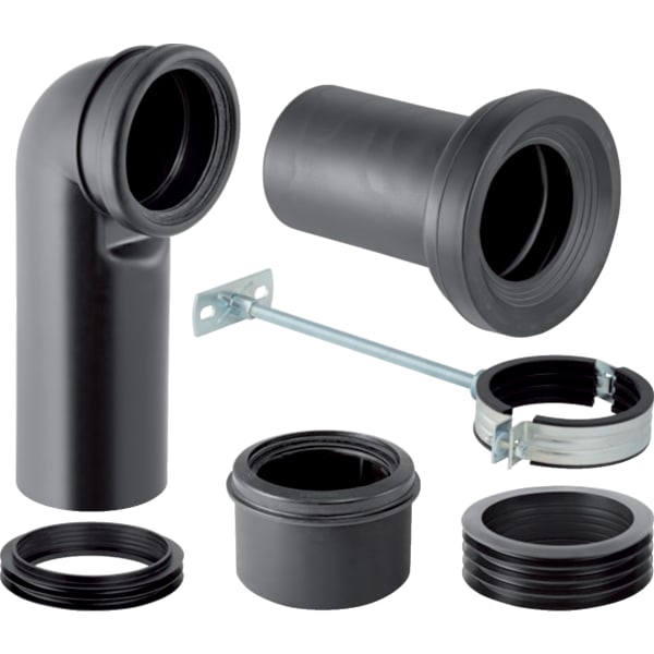 Geberit Set Anschlussbogen 90Gr für Stand-WC schwarz Geberit Set Anschlussbogen 90Gr für Stand-WC schwarz