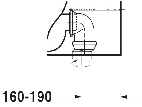 DU Stand-WC Kombi Starck 1 640 mm Tiefspüler, f.SPK, Abg.Vario, weiß WG