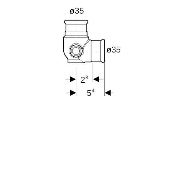 Geberit Mapress Anschlussset für innenliegende Zirkulation d35-15-35