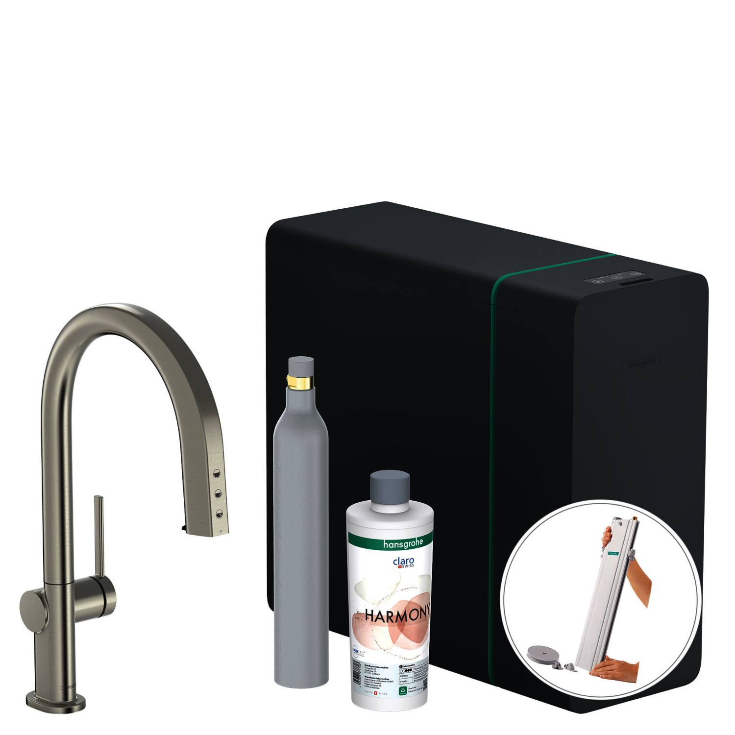 Hansgrohe SodaSystem 210 Aqittura M91 Ausziehauslauf 1j sBox Starter Set ST
