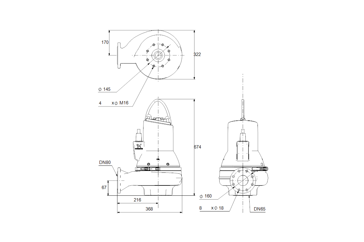GRUNDFOS Abwasserpumpe Einkanallaufrad SL1.50.80.22.2.50D.C