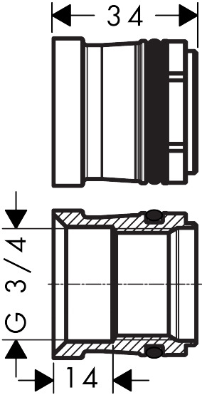 Hansgrohe Ecostat Select S-Anschlußadapter G3/4