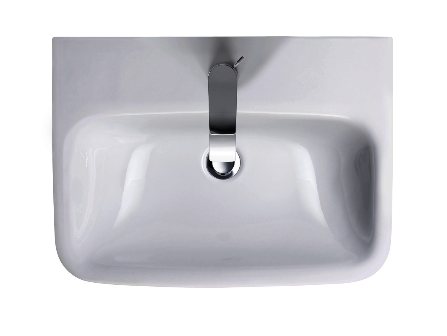 DU Waschtisch DuraStyle 600 mm mit ÜL, mit HLB, 1 HL, weiß