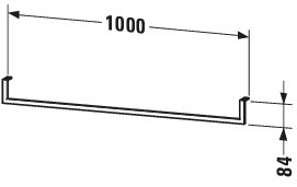 Duravit Handtuchhalter, Rechteckig, 1000x14x84 mm, Chrom Hochglanz, Chrom
