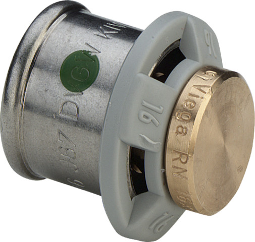 Viega Verschlussstopfen mit SC Sanfix P 2156 in 16mm Rotguss