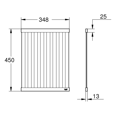 GROHE Küchenspülen-Abtropfgestell 40856 450x348mm hard graphite gebürstet