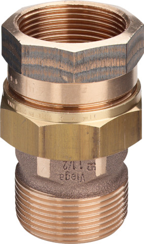 Viega Rohrverschraubung 3331 flachdichtend in R1/2 x Rp1/2 Rotguss