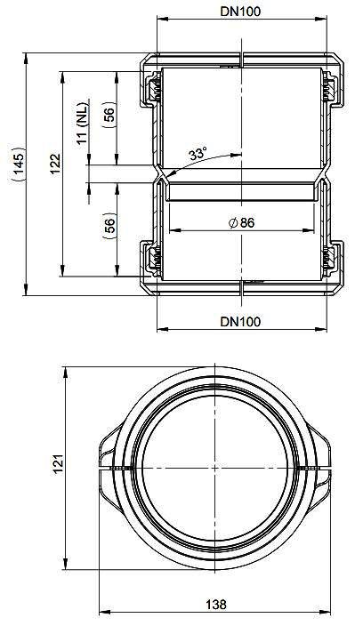 MHG KupplungsPCE, flex, DN 100 für Abgasleitung Atec