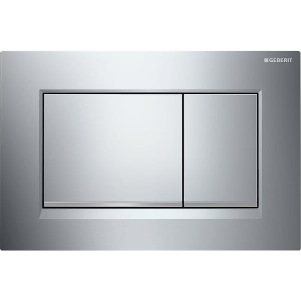 Geberit Sigma20 (ex Sigma30) BetPl., 2-M-Sp. Square, hgl.verchr. /mattverchr. Geberit Sigma20 (ex Sigma30) BetPl., 2-M-Sp. Square, hgl.verchr. /mattverchr.