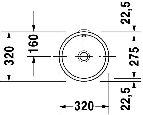 DU Einbauwaschtisch Architec 275 mm EB v.u.,m.ÜL,o.HLB,u.glasiert,weiß