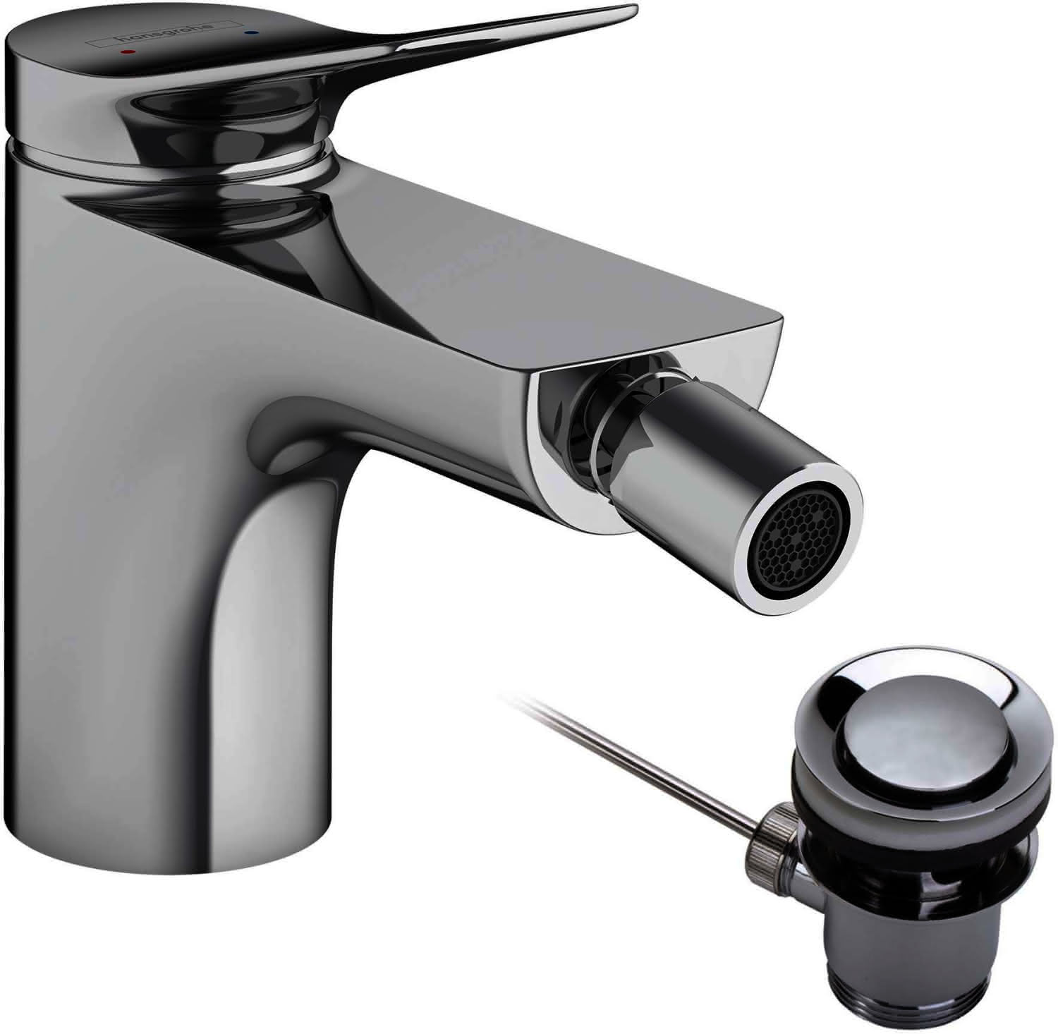 Hansgrohe Bidetmischer Vivenis mit Zugstangen-Ablaufgarnitur chrom