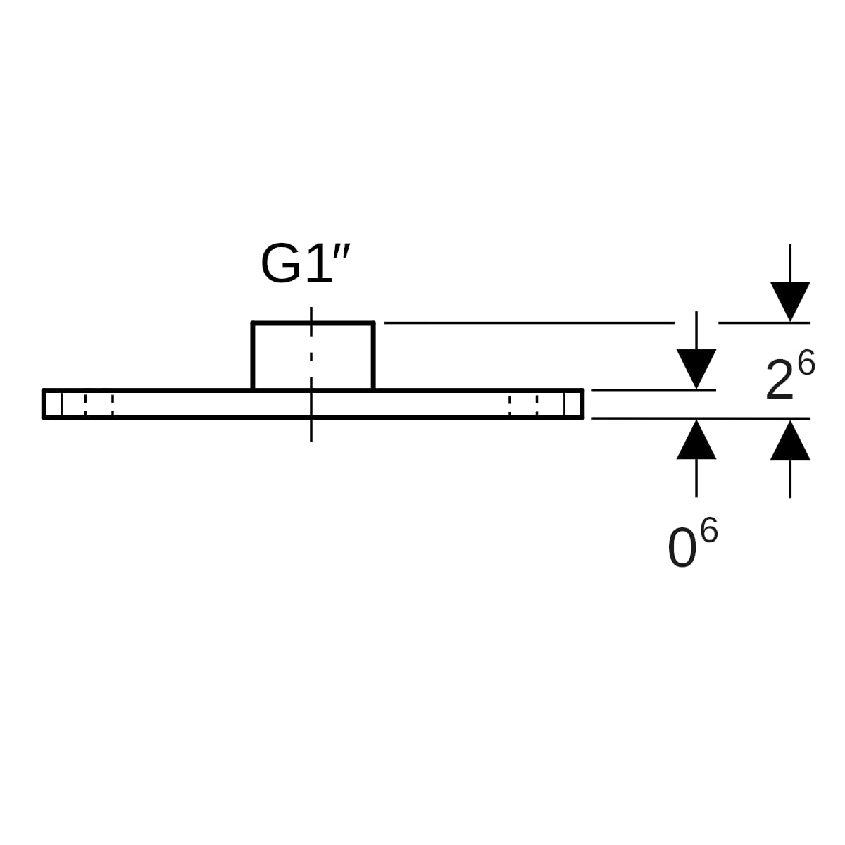 Geberit Grundplatte eckig 2-Loch mit Gewindemuffe G1