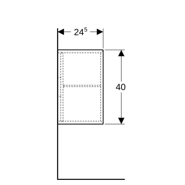 Geberit iCon Seitenelement wandhängend 37x40x24,5cm, weiß matt