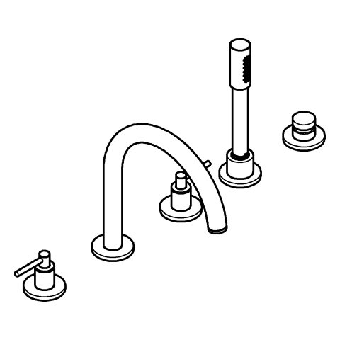 GROHE 5-Loch-Wannen-Kombination Atrio 29407 FMS Hebelgriff cool sunrise geb.