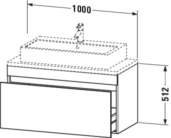 Duravit WTU DuraStyle f.Konsole 512x1000x478 1 Auszug, betongrau matt/betongrau matt