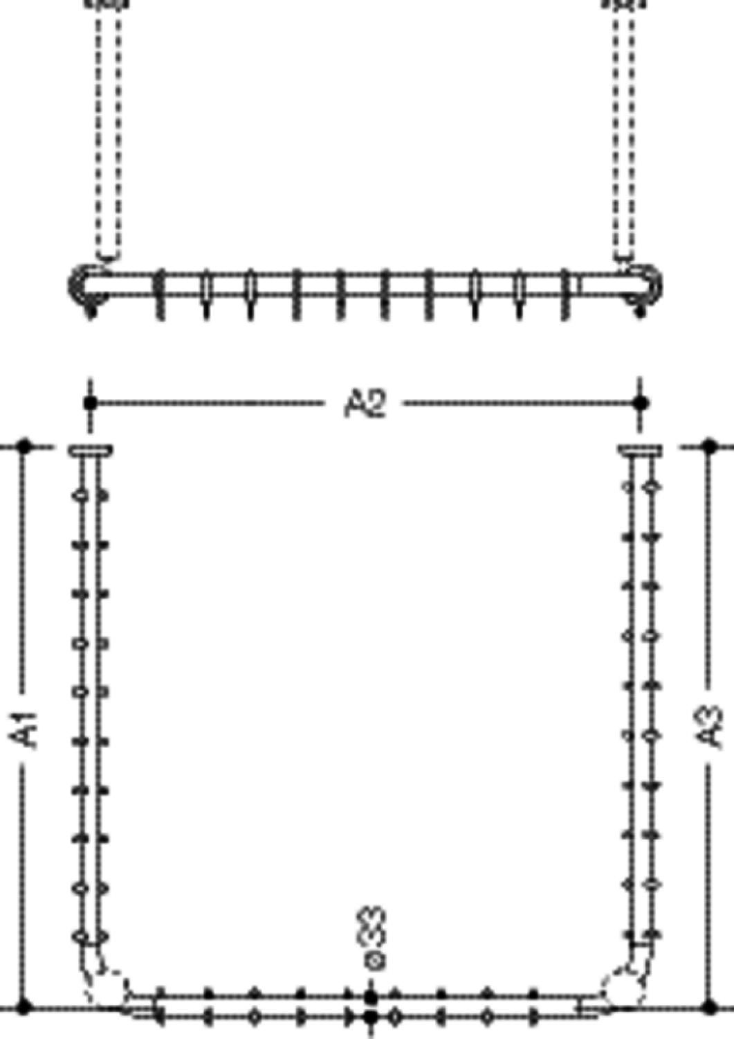 HEWI VH-Stange Ser 801, matt,d:33, U-Form, Sonderanf. signalweiß