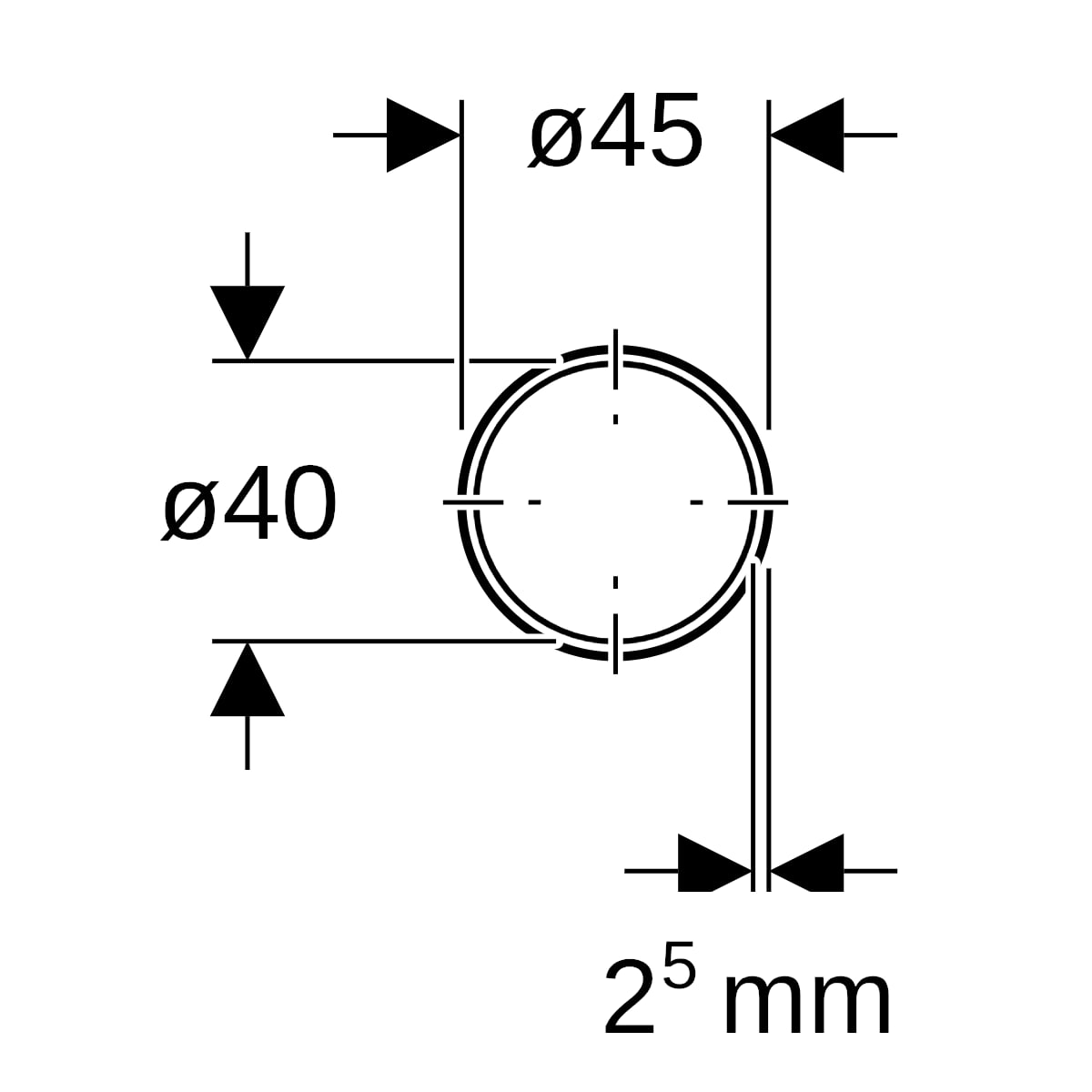 Geberit Spülrohverlängerung d45