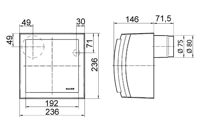 Maico Aufputzventilator ER-AP 60 H 61 m3/h, Feuchtesteuerung, Grundlast