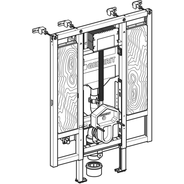 Geberit Duofix Element f. WWC, 112 cm Sigma UP-SPK 12cm, BF, Stütz/Haltegriffe