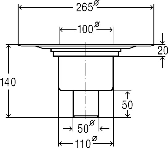 Viega Badablauf Advantix 4926.5 50 mm (DN50) Kunststoff grau