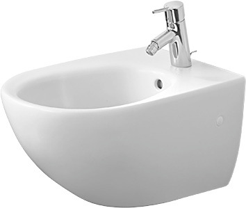 DU Wand-Bidet Architec 580 mm m.ÜL, m.HLB, 1 HL, Durafix, weiß