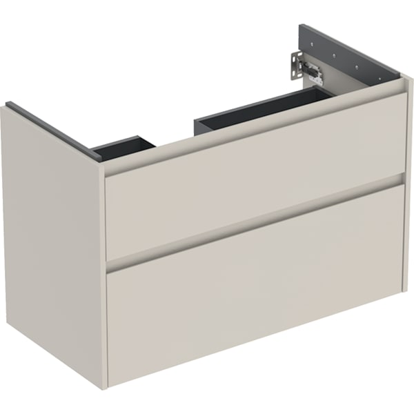 Geberit Renova Plan US f. WT, m. 2 Schubladen 94,8x60,6x44,6cm, sandgrau/l. seidenmatt