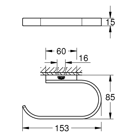 GROHE WC-Papierhalter Selection 41220 ohne Deckel phantom black