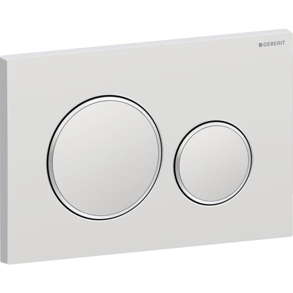 Geberit Sigma20 BetPl., rund, 2-Mengen-Sp. chrom matt, Etc / chrom glänzend