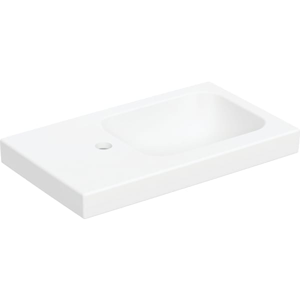 Geberit iCon Light Handwaschbecken 53x31cm Ablg./Hl. li, o. Ül., weiß matt